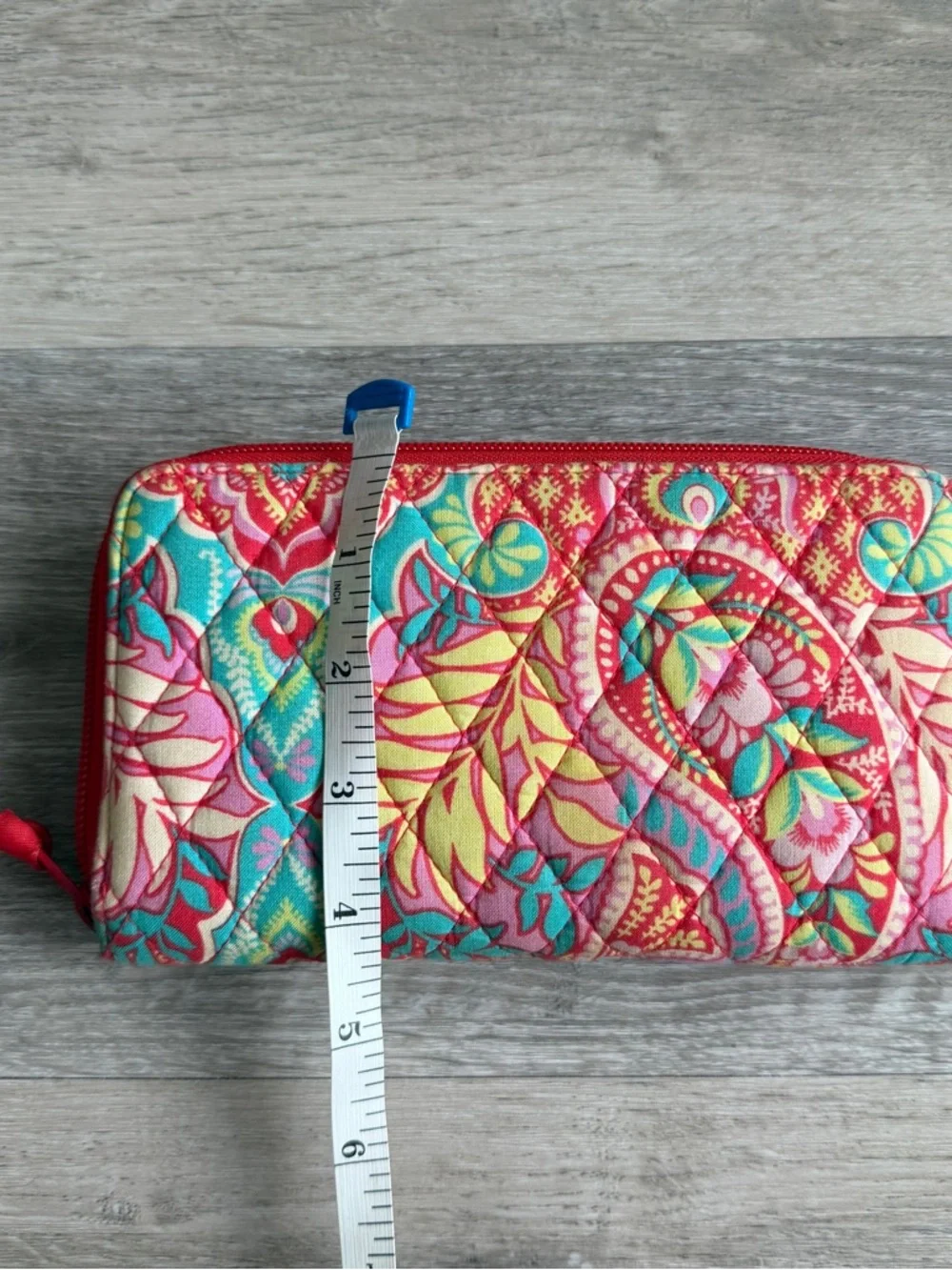 Vera Bradley tutti fruitti zip wallet  Quilted Floral Wallet Coral, Teal Yellow